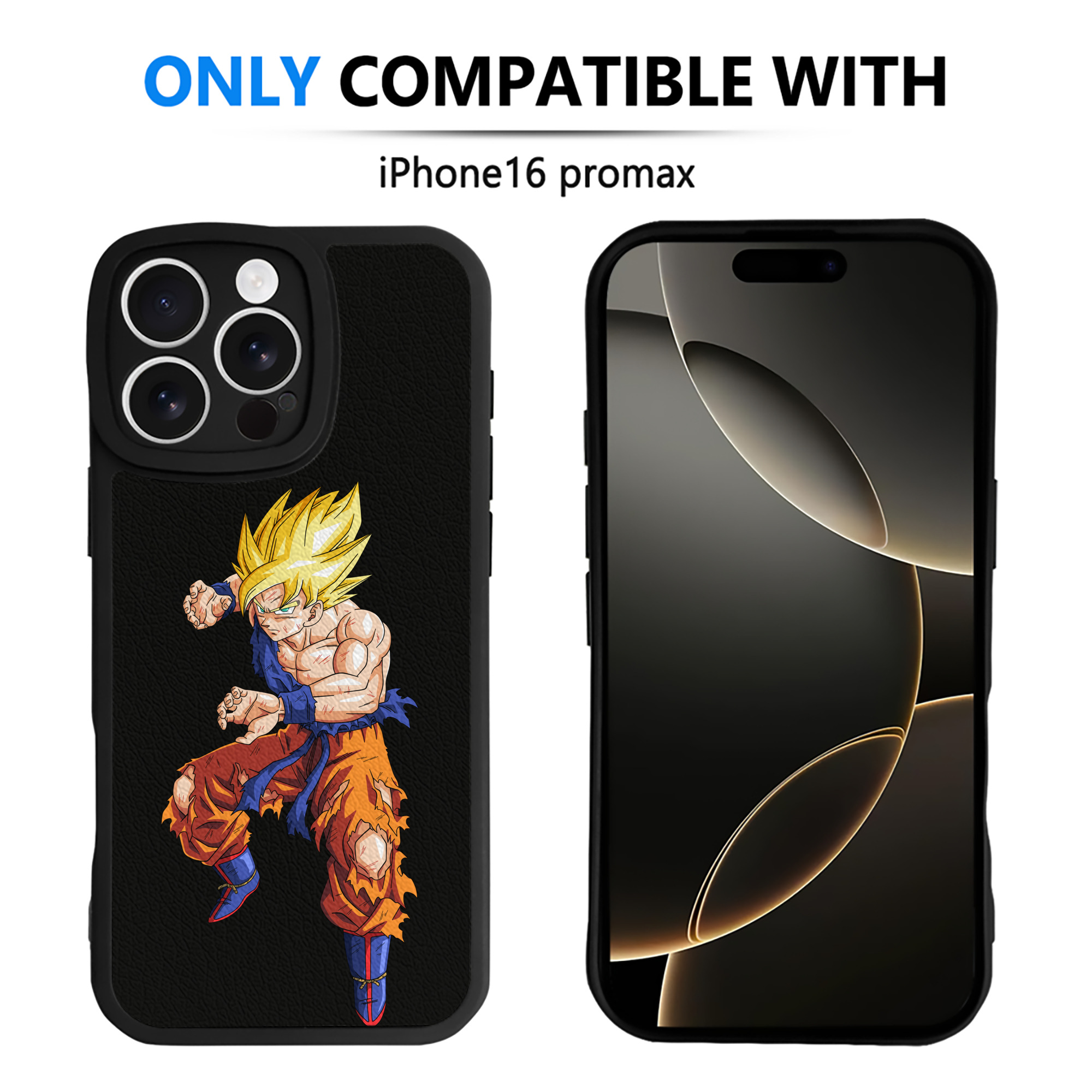 （画像用） ドラゴンボール 孫悟空（そん ごくう）Son Goku カカロット DRAGON BALL Kakarotto 【iPhone 16シリーズ対応】シリコンスマホケース（レザー調） 材質：シリコン